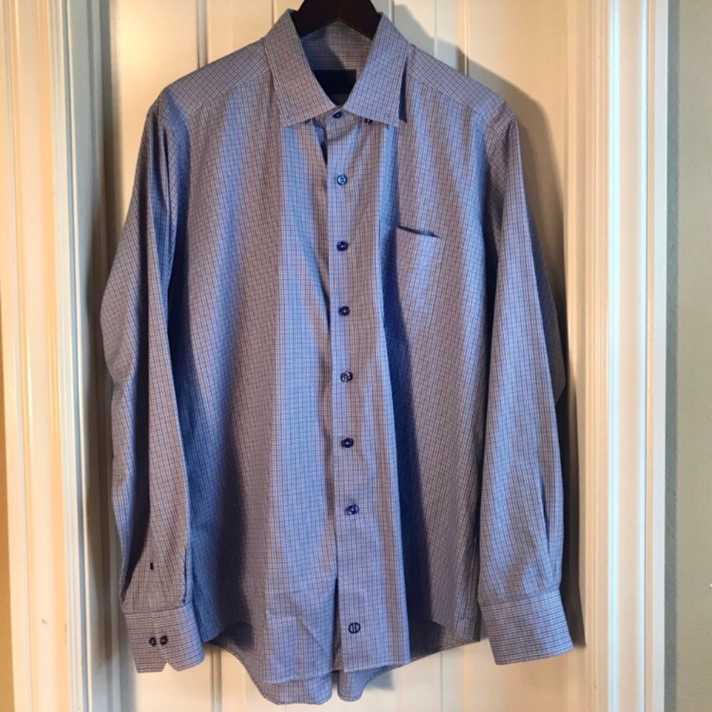 David Donahue Blue&Purple Plaid Sport shirt
